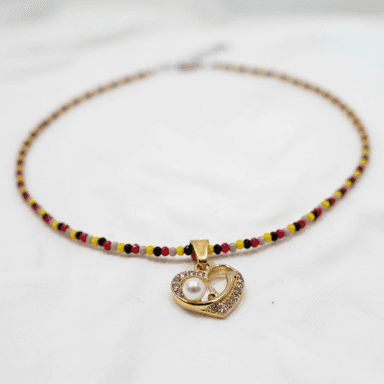 Close-up of beaded necklace from the new arrivals collection